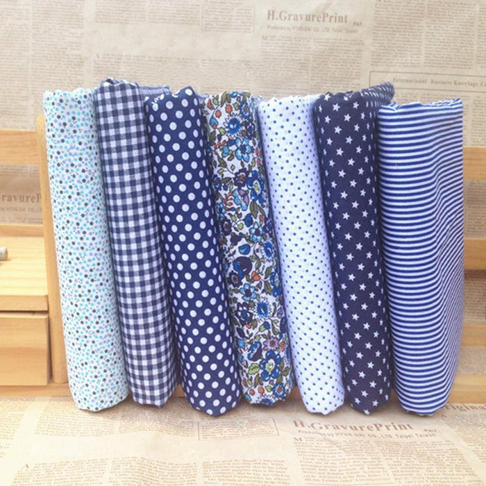 Creative Floral & Plaid Sewing Fabric Bundle: 7-Piece DIY Craft Set