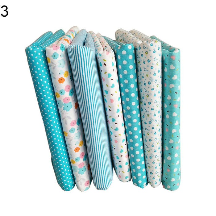 Floral and Plaid Cotton Fabric Crafting Kit - 7-Piece Set