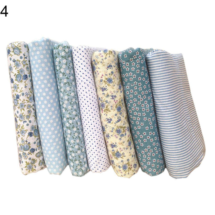 Creative Floral & Plaid Sewing Fabric Bundle: 7-Piece DIY Craft Set