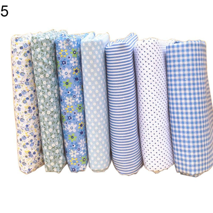 Creative Floral & Plaid Sewing Fabric Bundle: 7-Piece DIY Craft Set