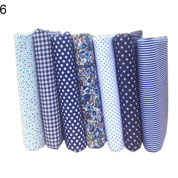 Creative Floral & Plaid Sewing Fabric Bundle: 7-Piece DIY Craft Set