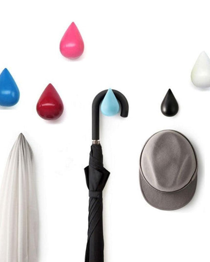 Artistic Wooden Water Droplet Coat Hook for Chic Bedroom Organization