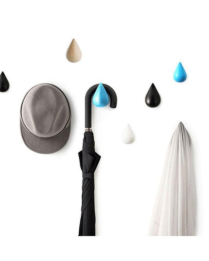 Artistic Wooden Water Droplet Coat Hook for Chic Bedroom Organization