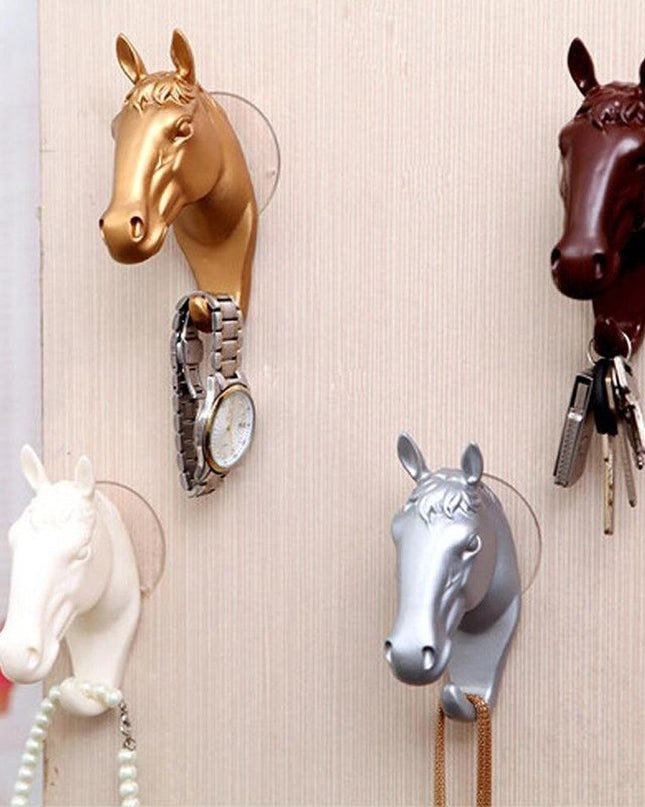 Contemporary Horse Head Wall Hook with Easy Suction Cup Mount - Stylish and Functional