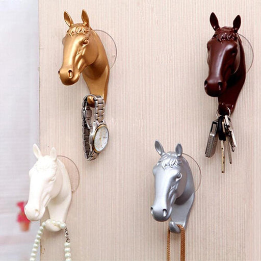 Modern Horse Head Wall Hook with Suction Cup - Decorative and Practical