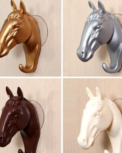 Contemporary Horse Head Wall Hook with Easy Suction Cup Mount - Stylish and Functional