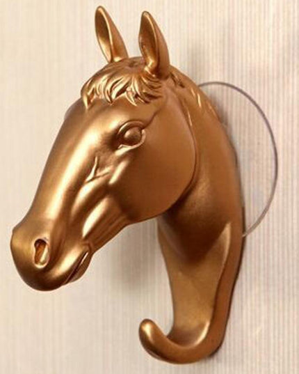 Contemporary Horse Head Wall Hook with Easy Suction Cup Mount - Stylish and Functional