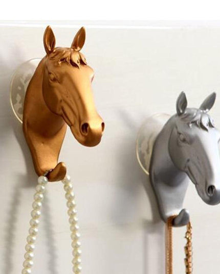 Contemporary Horse Head Wall Hook with Easy Suction Cup Mount - Stylish and Functional