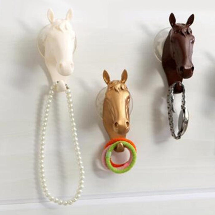 Modern Horse Head Decorative Wall Hook with Suction Cup