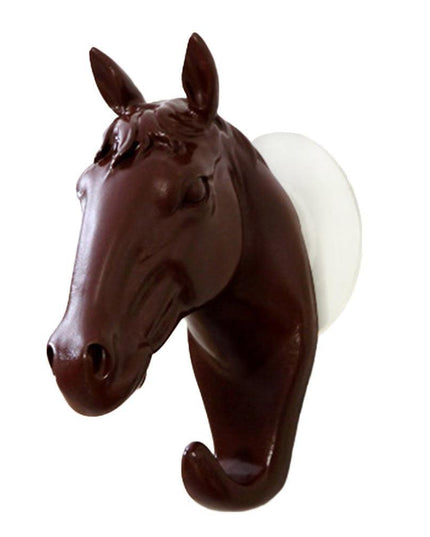 Contemporary Horse Head Wall Hook with Easy Suction Cup Mount - Stylish and Functional