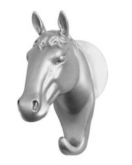 Contemporary Horse Head Wall Hook with Easy Suction Cup Mount - Stylish and Functional