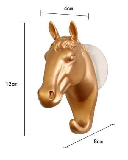 Contemporary Horse Head Wall Hook with Easy Suction Cup Mount - Stylish and Functional