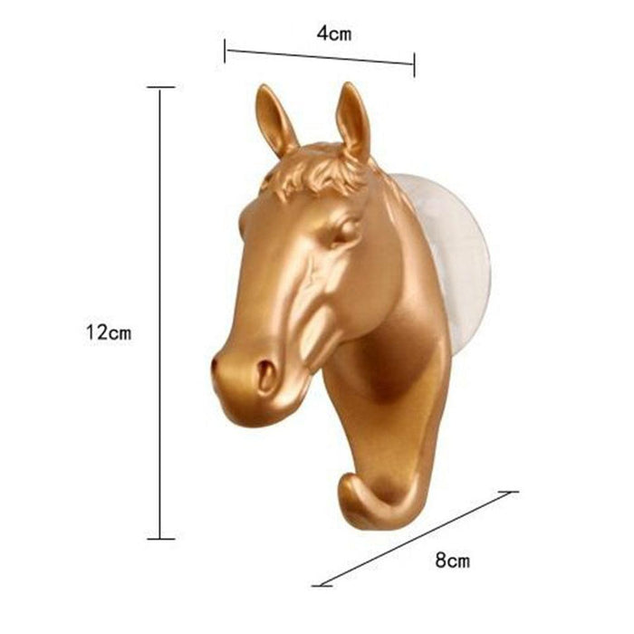 Contemporary Horse Head Wall Hook with Easy Suction Cup Mount - Stylish and Functional