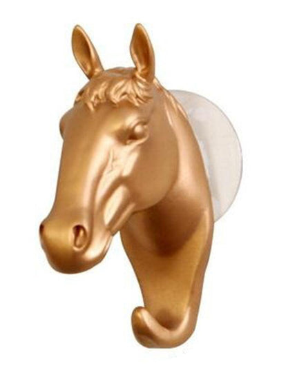 Contemporary Horse Head Wall Hook with Easy Suction Cup Mount - Stylish and Functional