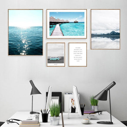 Serene Scandinavian Coastal Journey Canvas Art - Modern Seaside Wall Decor