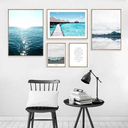 Serene Scandinavian Coastal Journey Canvas Art - Modern Seaside Wall Decor