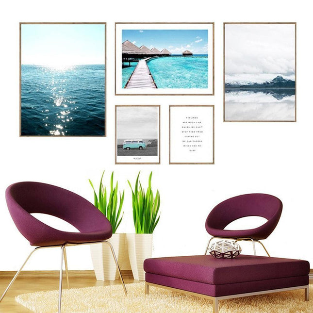 Serene Scandinavian Coastal Journey Canvas Art - Modern Seaside Wall Decor