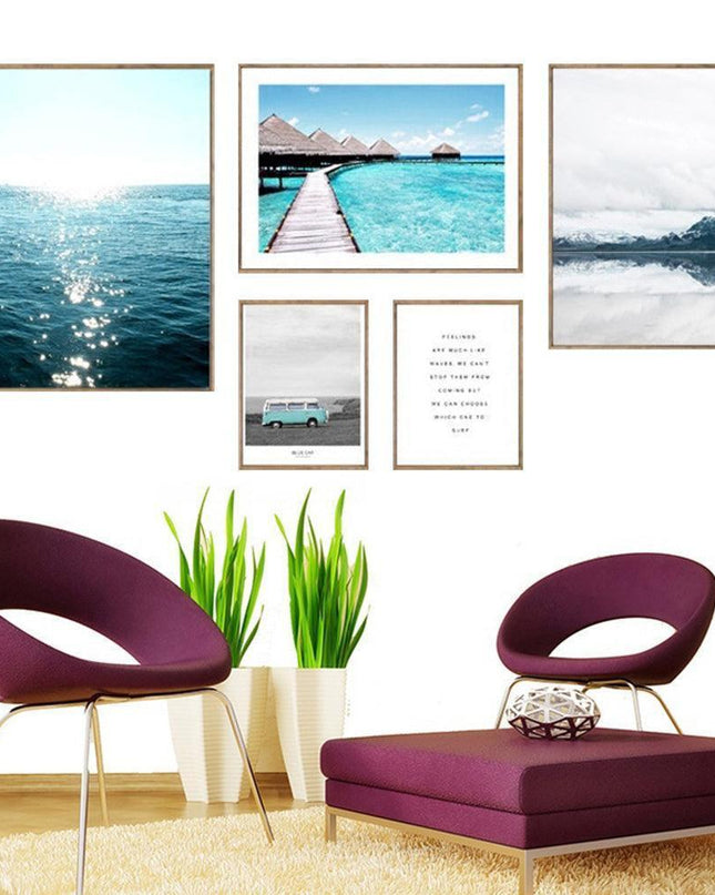 Serene Scandinavian Coastal Journey Canvas Art - Modern Seaside Wall Decor
