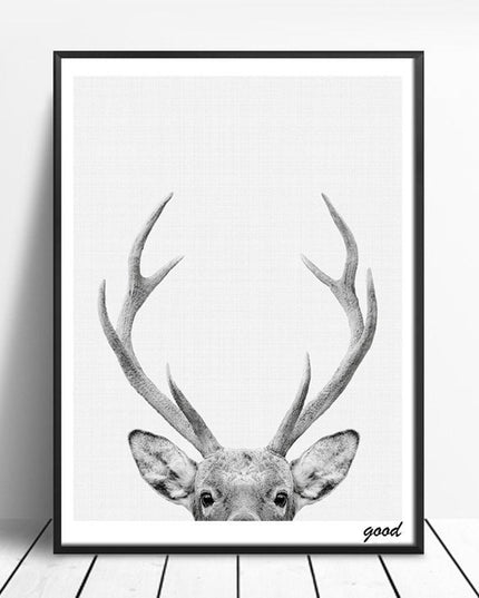 Charming Nordic Deer Canvas Art - Elevate Your Space with Whimsical Elegance