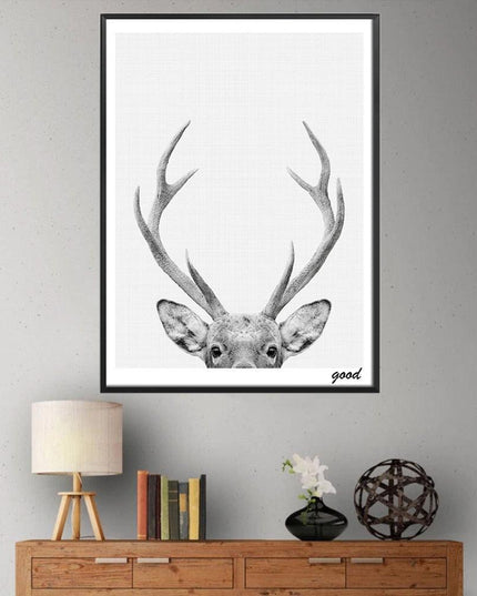 Charming Nordic Deer Canvas Art - Elevate Your Space with Whimsical Elegance