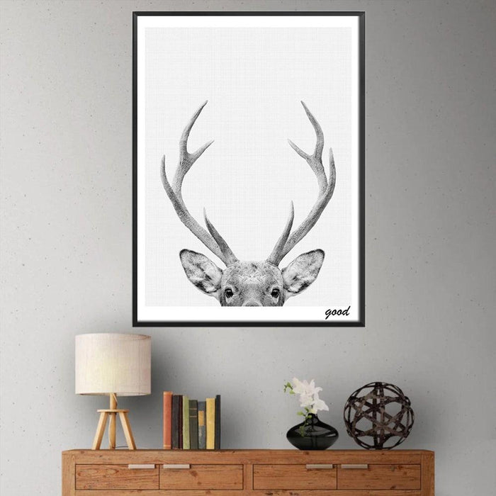 Nordic Deer Art Canvas Print for a Cozy Home Ambiance