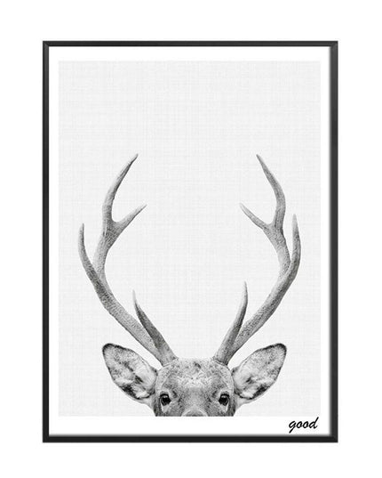 Charming Nordic Deer Canvas Art - Elevate Your Space with Whimsical Elegance