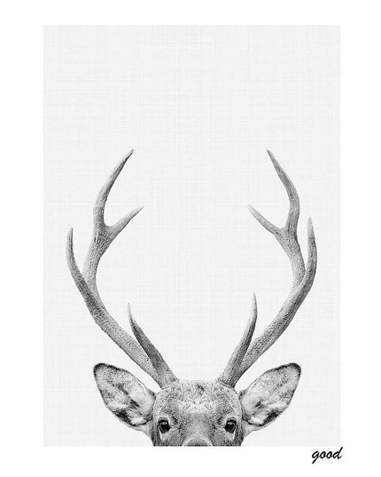 Charming Nordic Deer Canvas Art - Elevate Your Space with Whimsical Elegance