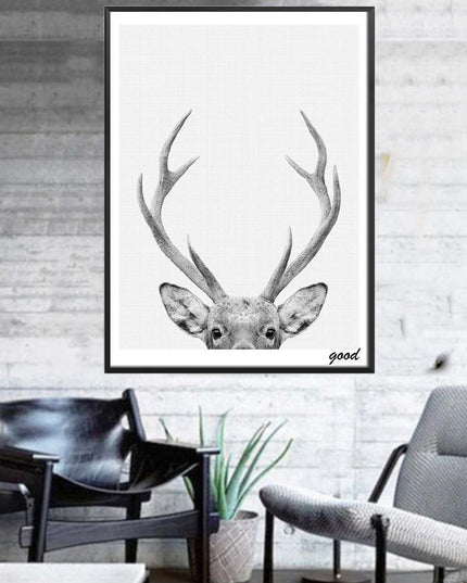 Charming Nordic Deer Canvas Art - Elevate Your Space with Whimsical Elegance