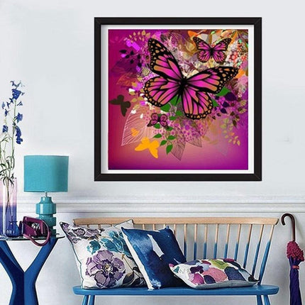 Elegant Butterfly 5D Diamond Painting Kit - DIY Wall Art Craft Set with Resin Diamonds