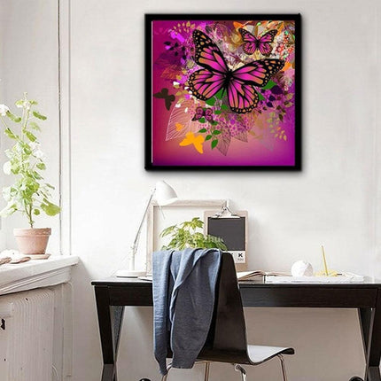 Elegant Butterfly 5D Diamond Painting Kit - DIY Wall Art Craft Set with Resin Diamonds