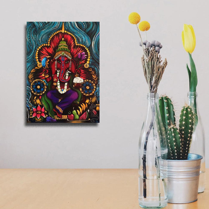 Divine Ganesha Blessing Canvas Artwork for Home and Office