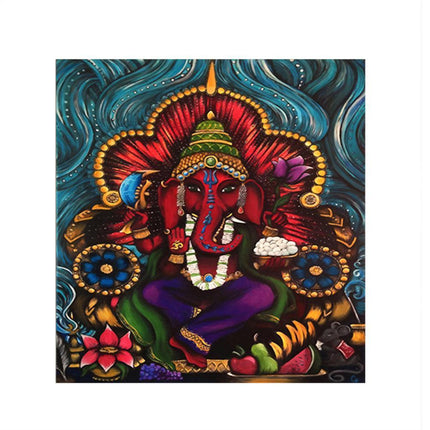 Serene Ganesha Canvas Art: Spiritual Charm for Your Space