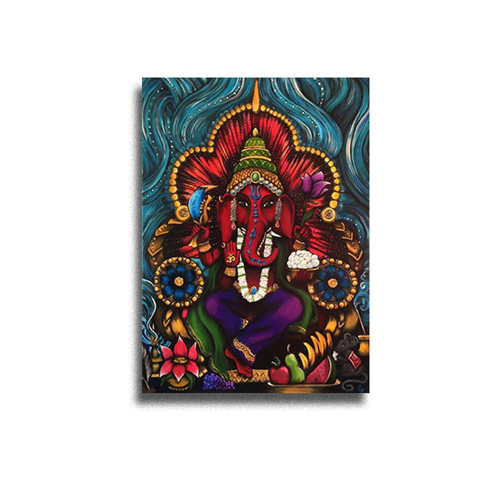 Serene Ganesha Canvas Art: Spiritual Charm for Your Space