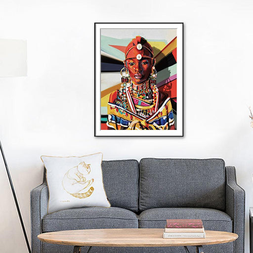 Exquisite Exotic Woman Canvas Painting - Vibrant Cultural Home Decor