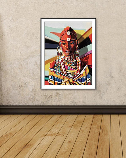 Cultural Sophistication: Exquisite Ethnic Woman Canvas Art for Stylish Spaces