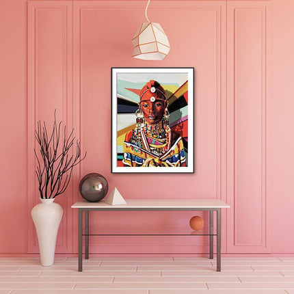 Cultural Sophistication: Exquisite Ethnic Woman Canvas Art for Stylish Spaces
