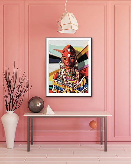 Cultural Sophistication: Exquisite Ethnic Woman Canvas Art for Stylish Spaces