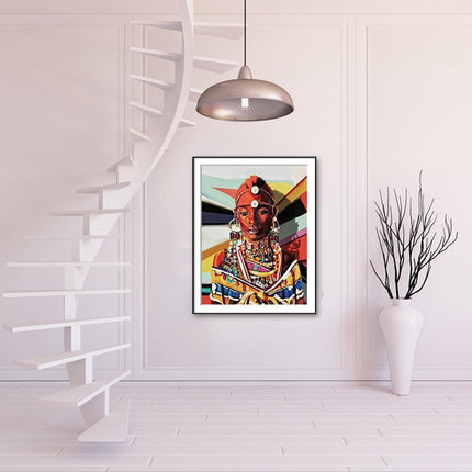 Cultural Sophistication: Exquisite Ethnic Woman Canvas Art for Stylish Spaces