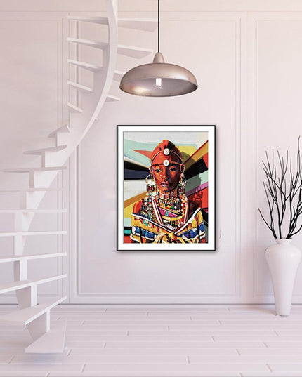 Cultural Sophistication: Exquisite Ethnic Woman Canvas Art for Stylish Spaces
