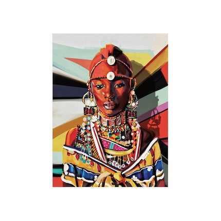 Cultural Sophistication: Exquisite Ethnic Woman Canvas Art for Stylish Spaces