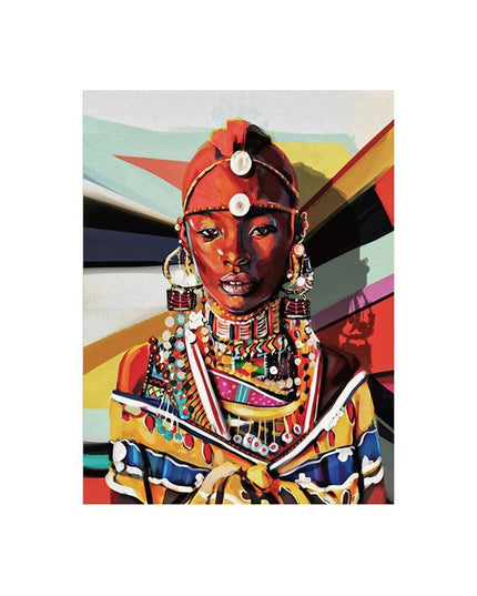 Cultural Sophistication: Exquisite Ethnic Woman Canvas Art for Stylish Spaces