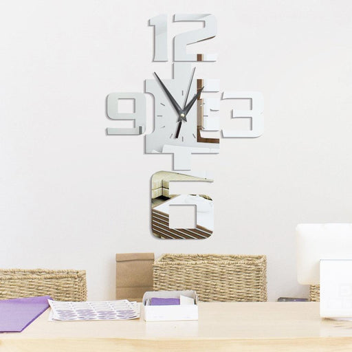 Large Arabic Numerals Wall Clock Decal Acrylic Mirror Sticker Home Decoration - Très Elite
