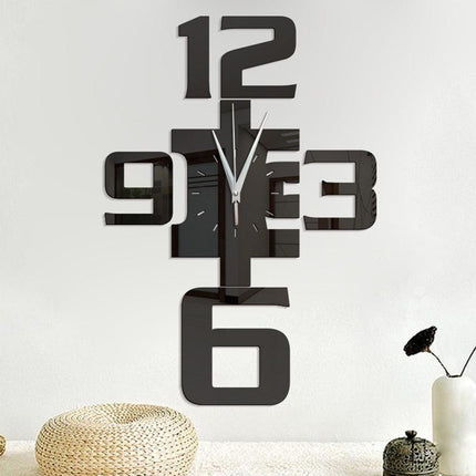 Elegant Reflective Arabic Numerals Large Wall Clock Decal for Stylish Home Decor