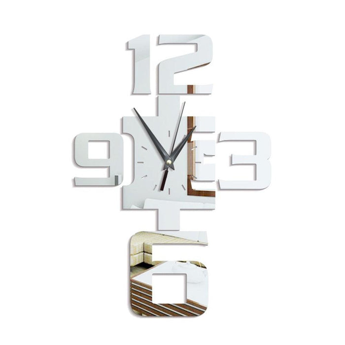 Arabic Numerals Mirror Wall Clock Decal - Chic Home Decor Accent