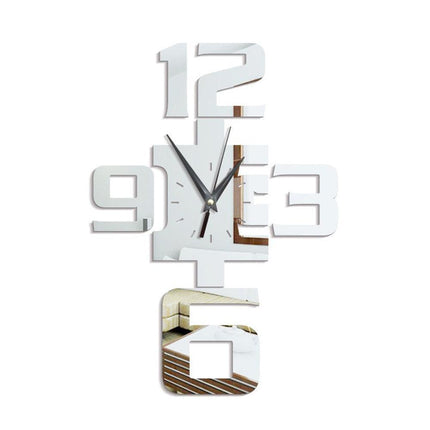 Elegant Reflective Arabic Numerals Large Wall Clock Decal for Stylish Home Decor
