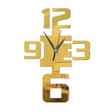 Elegant Reflective Arabic Numerals Large Wall Clock Decal for Stylish Home Decor