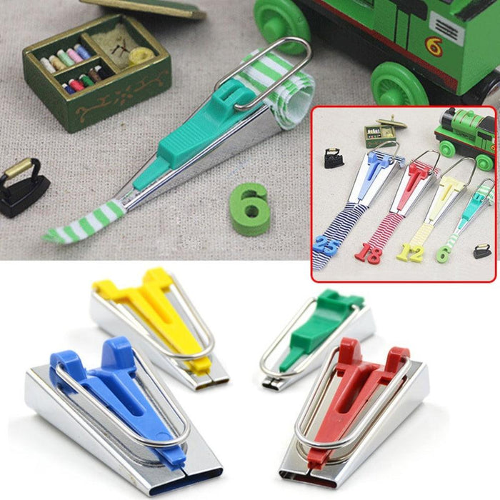 Bias Tape Maker Set - Crafting Sewing Tool Kit with 4 Different Sizes