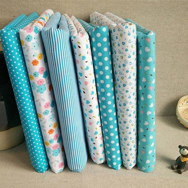 Delightful Floral & Polka Dot Cotton Fabric Set - 7-Piece Collection for Inspiring Sewing and Craft Projects