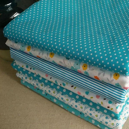 Delightful Floral & Polka Dot Cotton Fabric Set - 7-Piece Collection for Inspiring Sewing and Craft Projects