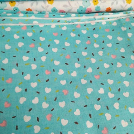Delightful Floral & Polka Dot Cotton Fabric Set - 7-Piece Collection for Inspiring Sewing and Craft Projects